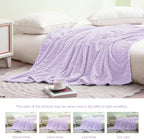 Exclusivo Mezcla Fleece Twin Size Blanket for Bed, 60x80 Inches Soft Cozy Jacquard Flannel Blankets, Lightweight Fuzzy Plush Warm for Women, Lilac Purple