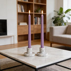 12-Pack Dusty Purple Taper Candles, 10 Inch Unscented Dripless Candlesticks, Long-Lasting Burn Time of 7-8 Hours, Perfect for Home Décor, Weddings, and Events