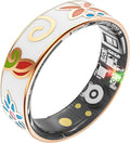 Smart Ring Health Tracking, Sleep Tracking, Heart Rate, Blood Oxygen, Blood Pressure，Fitness Ring, Activity Monitoring, 5 Days Battery, 5ATM Waterproof, No Subscription (Enamel Color, 7#)