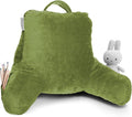 Clara Clark Reading Pillow for Kids & Teens with Shredded Memory Foam, Backrest Pillows for Reading Watching and Gaming, Use on The Couch, Bed, or Floor, Adjustable Support, Washable Cover Calla Green