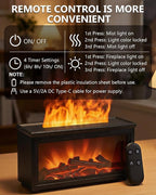 Essential Oil Diffuser, 7-Color Fireplace Fire Flame Aromatherapy Humidifier, 280ml Ultrasonic Aroma Diffuser Valentine's Day Gift with Time Sets and Remote Control for Bedroom Home Yoga Office