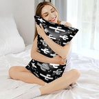 1 Pack Satin Pillowcase for Hair and Skin Funny Black and White Cactus Imitation Silk Pillowcase with Hidden Zipper Soft Breathable Smooth Cooling Pillow Cover King Size for Bedroom Sofa 20”x36”