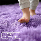 Purple Area Rugs for Girls Bedroom,5x8 Rug,Fluffy Shag Rug for Living Room,Thick Furry Rugs for Kids Room,Shaggy Throw Rug for Nursery,Playroom,Kawaii Fuzzy Plush Carpet,Cute Room Decor for Baby