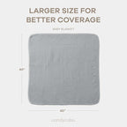 Comfy Cubs Muslin Baby Blanket - Soft, Lightweight, 6-Layer Cotton Swaddle Blankets for Newborns, Infants & Toddlers - 40" x 40" Large, Breathable & Versatile for Sleeping & Tummy Time - Heather Blue