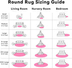OLANLY Hot Pink Round Rugs for Bedroom - Machine Washable, 3 ft Circle Area Rugs for Living Room, Soft and Fluffy Shaggy Carpet for Teen Girls and Boys, Nursery Rooms, Dorms, Home Decor Aesthetic