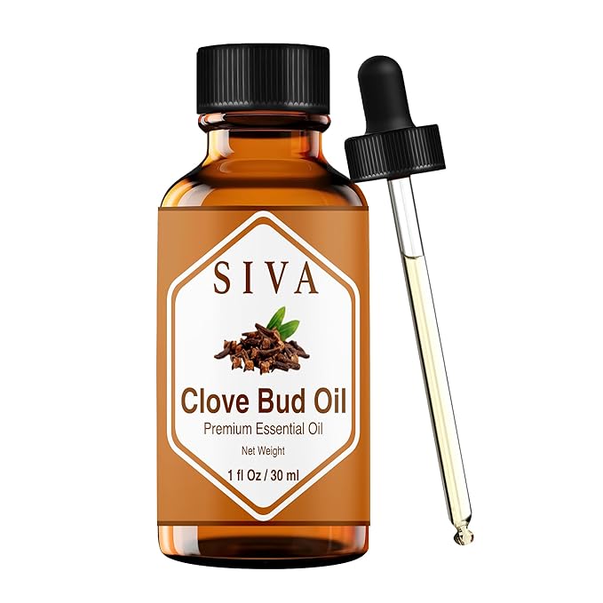 Siva Clove Bud Essential Oil - 1 Fl Oz – 100% Natural Clove Bud Oil - for Diffuser, Face, Skin Care, Aromatherapy, Hair Care, Scalp and Body Massage - with Dropper