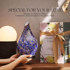 Porseme 280ml Essential Oil Diffuser Glass Color Changing Aroma Air Diffusers Aromatherapy Ultrasonic Cool Mist Humidifier 7 Running Hours Waterless Auto-Off for Sleeping, Yoga, Office (Deep Blue)
