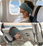 Bamboo Cotton Large Sleep Mask with Bluetooth Wireless Headphones - Blackout Eye Mask for Sleeping 3D Contoured Sleep Headband Ear Muffs Lengthen & Low Noise Hook for Better Experience (Grey)