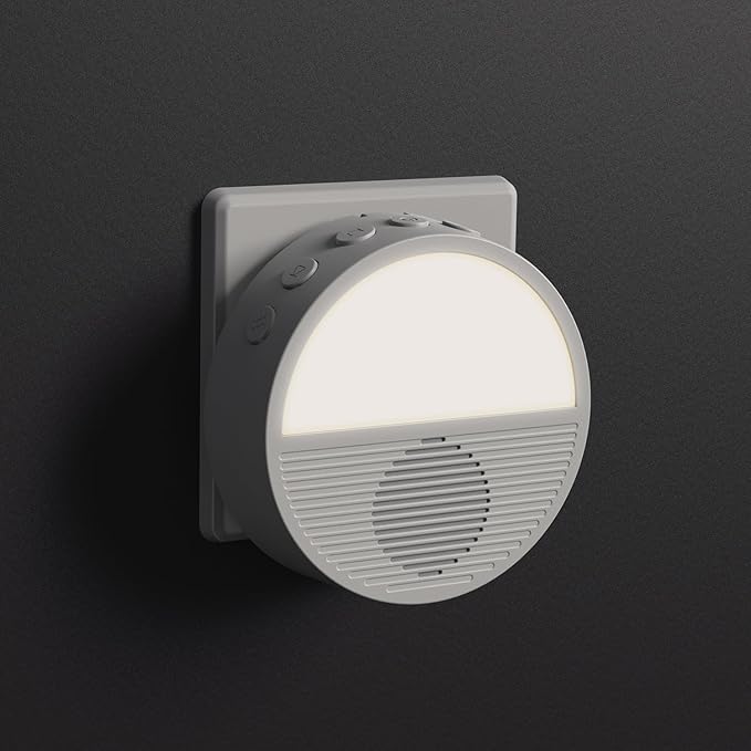 Wall Plug in White Noise Sound Machine for Office Privacy, Sunset Inspiration Baby Sound Machine for Night Feeding, Sleep Machine with Light and 28 Non-Looping Sounds