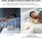 RETEYUNG Sunrise Alarm Clock for Heavy Sleepers,Touch Desk Lamps for Nightstand with Wireless Charger Station for iPhone/Samsung,Sound Machine,Wake Up Light/Snooze/Timer/10 Natural Sounds/3 Dimmable