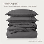 Bare Home 100% Organic Cotton King Duvet Cover Set - Crisp Percale Weave - Lightweight & Breathable - Cooling Duvet Cover Set (King, Grey)