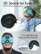 LC-dolida Sleep Headphones, Sleep Mask Bluetooth Wireless Music Eye Mask, Sleeping Headphones for Side Sleepers Sleep Mask with Bluetooth Headphones Ultra-Thin Stereo Speakers Perfect for Sleeping