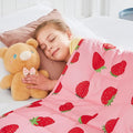 HOSUKKO Weighted Blanket - 7 lbs Pink Strawberry Heavy Blanket - Small Size Breathable Blanket(41 * 60 inches, 7 lbs)