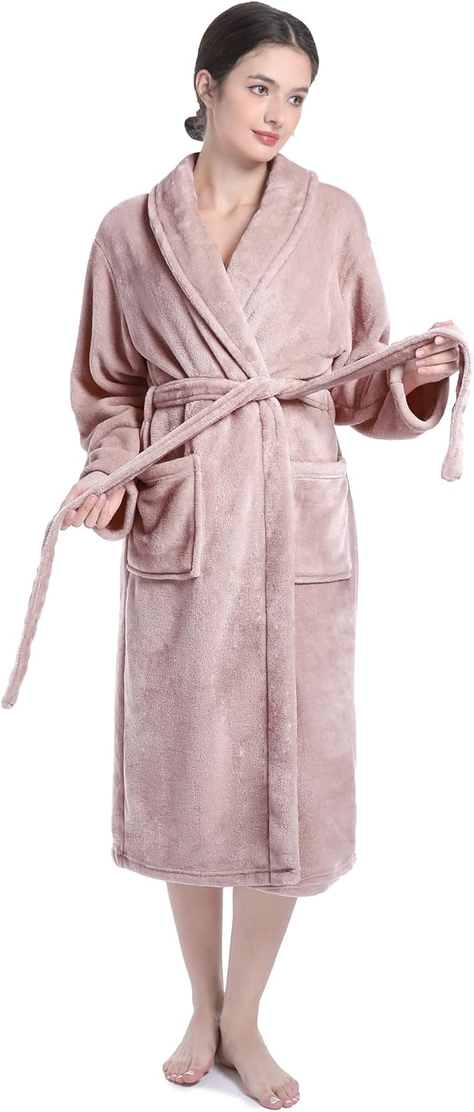 Plush Soft Robes for Women, Premium Fleece Womens Robe Cozy Warm Bathrobe