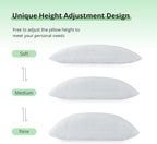EGOHOME Shredded Memory Foam Pillows, Adjustable Bed Pillows for Side, Back or Stomach Sleepers, Neck Pillows for Sleeping, Queen Size Pillow with Removable Cover (2 Pack)