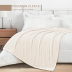 Exclusivo Mezcla Fleece Twin Size Bed Blanket, Ultra Soft, Lightweight and Fuzzy White Blanket for Women, Home Decor, 60x80 Inches