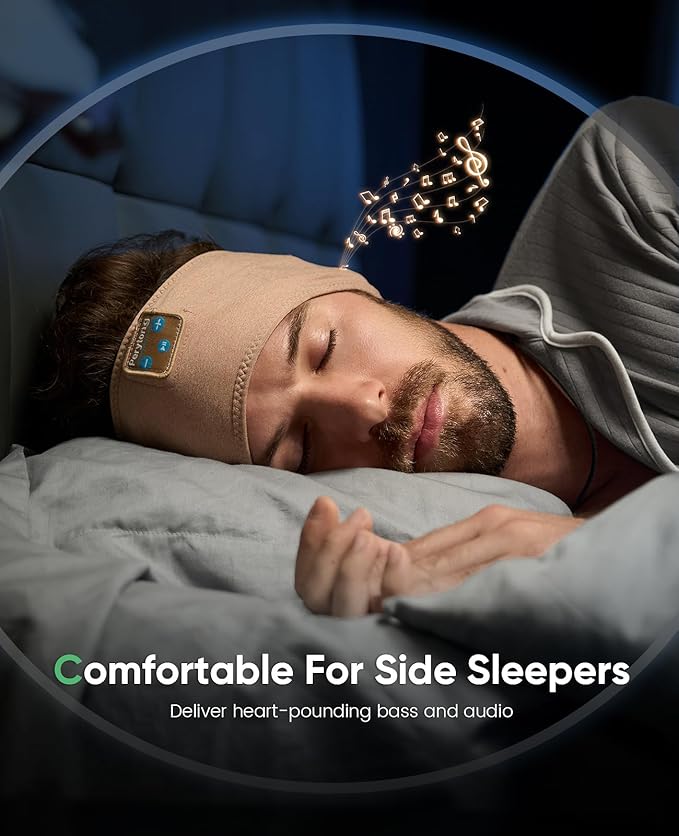 Bluetooth Headphones Headband, Sleep Headphones Bluetooth Headband for Side Sleepers, Reduce Snoring Disturbance for Sleeping, Wireless Headphone for Workout Running Cool Gadgets Unique Gifts