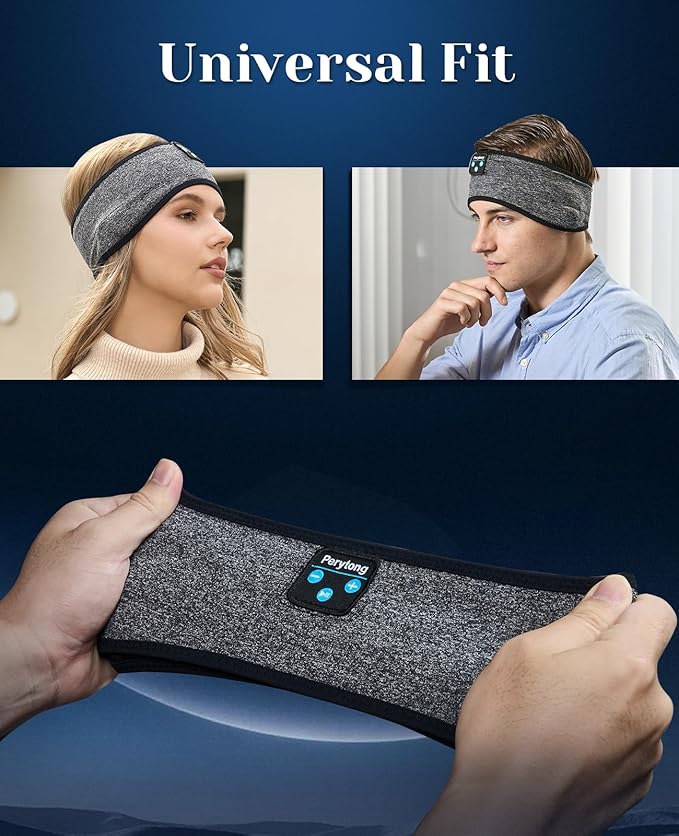 Perytong Headphones Headband for Sleep, Sleeping Headphones Soft Sleep Earbuds Bluetooth Headband Over On Earphones,Gifts for Women Man Mothers Fathers Day Birthday Christmas Valentine's Day