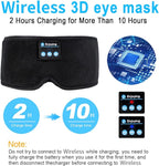 Sleep Headphones, Update Wireless 3D Eye Mask with Ultra-Thin HD Stereo Speakers for Side Sleepers, Air Travel, Meditation and Relaxation Black