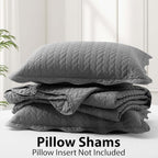 IR Imperial Rooms Twin Quilt Bedding Set Size (68” x 86”) + 1 Pillow Shams (20” x 26” + 2”) - 2 Pcs All Season Lightweight Reversible Microfiber Coverlet Embossed Quilt Bedspread (Grey)