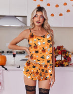 Ekouaer Silk Pajamas Set for Women Satin Backless Lingerie Pjs Cami Top and Shorts Nightwear