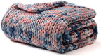 YnM Weighted Blanket, Handmade Chunky Knitted Design, Soft and Cozy, Temperature Regulating and Breathable, Machine Washable Throw for Sleep or Home Decor (Pink Sky Tie-Dyed, 50x60 Inch, 10lbs)