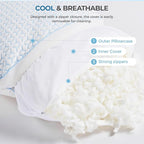 Sweetnight Cooling Pillows King Size Set of 2, Shredded Memory Foam Pillows 2 Pack for Hot Sleepers, Cold Bed Pillows for Sleeping, Washable with Removable Cover, Cool Night