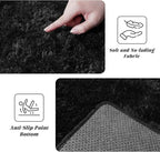 Black Rugs for Bedroom 9x12 ft Large - Ultra Soft Faux Fur Area Rug - Plush Non-Slip Shaggy Carpet for Living Room, Cozy Fluffy Rug for Kids Boys Girls Dorm Nursery Room, High Pile Floor Carpet