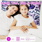 Satin Pillowcase for Hair and Skin, Soft Satin Pillow Cases Queen Size Pack of 2, Cooling Silk Satin Pillowcase Set with Envelope Closure (20’’x30’’, Purple, Butterflies & Flower)