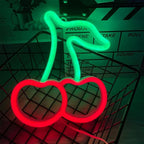 ENUOLI Cherry Light Neon Signs,Fruit Decorative Art Cherry Neon Lights for Wall Decor LED Signs for Bedroom,USB or Battery LED Light Up Signs for Christmas,Birthday,Wedding Party,Kids Room,Home Decor(Cherry)