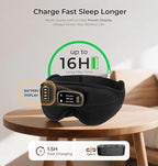 LC-dolida Pro Bluetooth Sleep Mask with White Noise & 3 Lights, Sleep Headphones with Upgrade Chip & Pure Sound, 3D Zero-Pressure Design for Side Sleepers, Total Blackout Soft Sleep Eye Mask, Black