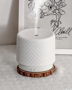 Essential Oil Diffuser -280ml Ceramic Diffuser for Large Room&Commercial Use, 2.4MHz Cool Mist Humidifier & Independent Decorative Light & Aromatherapy Diffuser, Pulse&Continuous Mist, Timer, Auto-Off