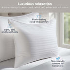 Nestl Cooling Memory Foam Pillow with Down Alternative Pillows Combo Set - Queen Size Set of 2, 1 Soft and 1 Firm, Adjustable for Side, Back, Stomach Sleepers, Breathable Washable Bed Cover, 20”x30”