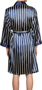 Mens Satin Robe,Silk Long Sleeve House Kimono Bathrobe,Soft Loungewear Dragon Robe