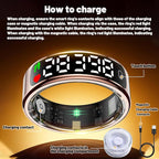 Smart Health Ring for Women Men, Smart Ring Fitness Tracker for iOS Android, Heart Rate, Blood Oxygen, Blood Pressure, Sleep Monitoring,5ATM Waterproof, No Subscription Fee (Silver, 12#)