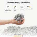 WOLKI Queen Size Pillows Set of 2 Shredded Memory Foam Pillows 2 Pack, Adjustable Firm Pillow for Side Sleepers, Back, Stomach, Hot Sleepers (20x30)