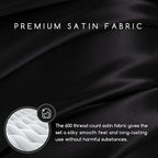 MR&HM Satin Bed Sheets, Queen Size Sheets Set, 6 Pcs Silky Bedding Set with 15 Inches Deep Pocket for Mattress (Queen, Black)