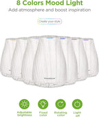 InnoGear Essential Oil Diffuser with Oils, 100ml Aromatherapy Diffuser with 6 Essential Oils Set, Aroma Cool Mist Humidifier Gift Set, Grey Wood Grain