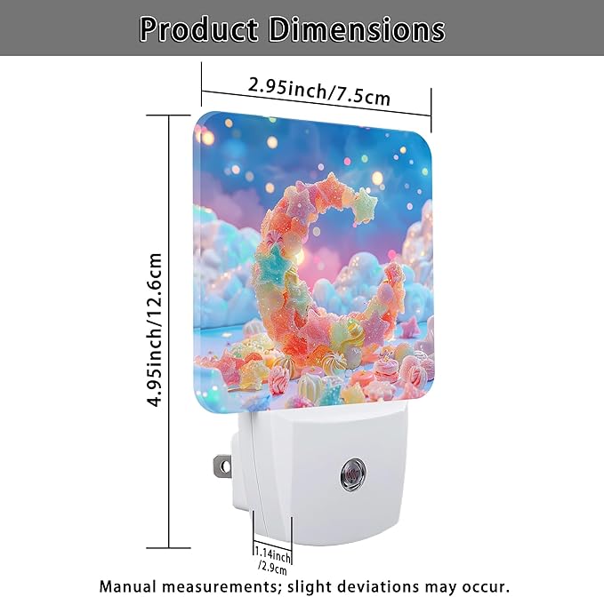 Crescent Moon Night Lights Plug Into Wall, Fanciful Playful Stars Clouds N/a Pastel Peach Led Night Lights Plug Into Wall Outlet for Bathroom Hallway Stairs Decor 2pcs