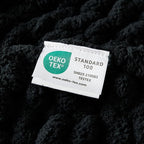 WESHIONGOO Chunky Knit Blanket Throw 51"×63" Knitted Throw Blankets for Couch Bed Fluffy Soft Blanket with Jumbo Chenille Yarn Thick 100% Handmade (Black)