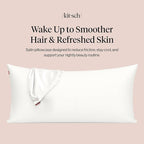 Kitsch Satin Pillowcase with Zipper for Hair & Skin - Softer Than Silk Pillow Cases, Smooth Cooling Satin Pillow Case, Wrinkle-Free, Machine Washable - King Size Satin Pillow Case (19x36), Ivory 2pcs