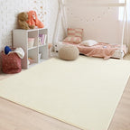 Przemy Washable Area Rug for Bedroom Living Room, 4x6 Feet Cream Memory Foam Rug, Super Soft Modern Indoor Carpet for Bedside Kids Room Girls Boys Dorm Nursery Decor Mat