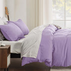 Bedsure Duvet Cover Full Size - Soft Double Brushed Bedding Set for Kids & Adults, Zipper Closure, 3 Pieces, Includes 1 Duvet Cover (80"x90") & 2 Pillow Shams, NO Comforter, Orchid Bloom