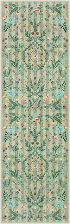 Lahome Chloe Insect Botanical 2'6"x8 Green Hallway Runner Rug, Bathroom Kitchen Runner Rugs Non Skid Washable, Soft Non-Slip Indoor Carpet Runners for Entryway Laundry Bedroom(Green,2'6"x8)