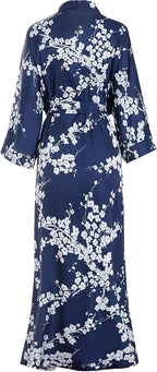 Aensso Long Soft Lightweight Silky Kimonos Robes for Women, Luxury Japanese Floral Womens Kimono Robe