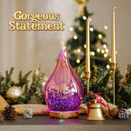 Porseme 280ml Essential Oil Diffuser, 3D Glass Aromatherapy Diffusor, Ultrasonic Cool Mist BPA Free Aroma Humidifier with Timer and Color Changing Function, Waterless Shut-Off for Home Office Room