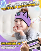 Kids Headphones Headband Wireless, Kids Bluetooth Headband, Baby Headphones with Thin Speakers & Wired Playback 3.5 MM Jack, Perfect Toddlers & Children's Earphones for Home, School & Travel