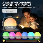 Sunrise Alarm Clock, White Noise Sound Machine USB Charging, Sunrise Lamp for Bedrooms, 10 Natural Wake Up RGB Night Light, 20 Soothing Sounds for Heavy Sleepers, Baby, Kids, Adults