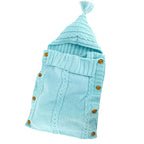XMWEALTHY Newborn Baby Wrap Swaddle Blanket Knit Sleeping Bag Receiving Blankets Stroller Wrap for Baby Sky Blue 0-6 Month