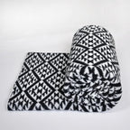 Nordic Style Black and White Stripes Throw Blanket for Couch,Soft Cozy Cable Knit Throw for Bed Sofa Chair Living Room,Lightweight Warm Maximalist Decor Christmas Blanket,50"x60"(cr-D01)